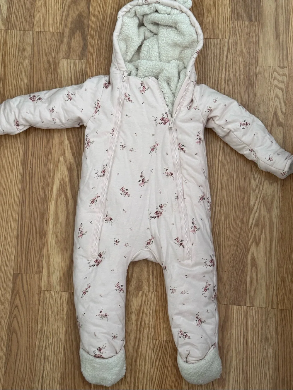 GAP Baby Cream and Light Pink Plush Jacket